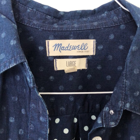 Blue shirt with faded white polka dots - Picture 2 of 4